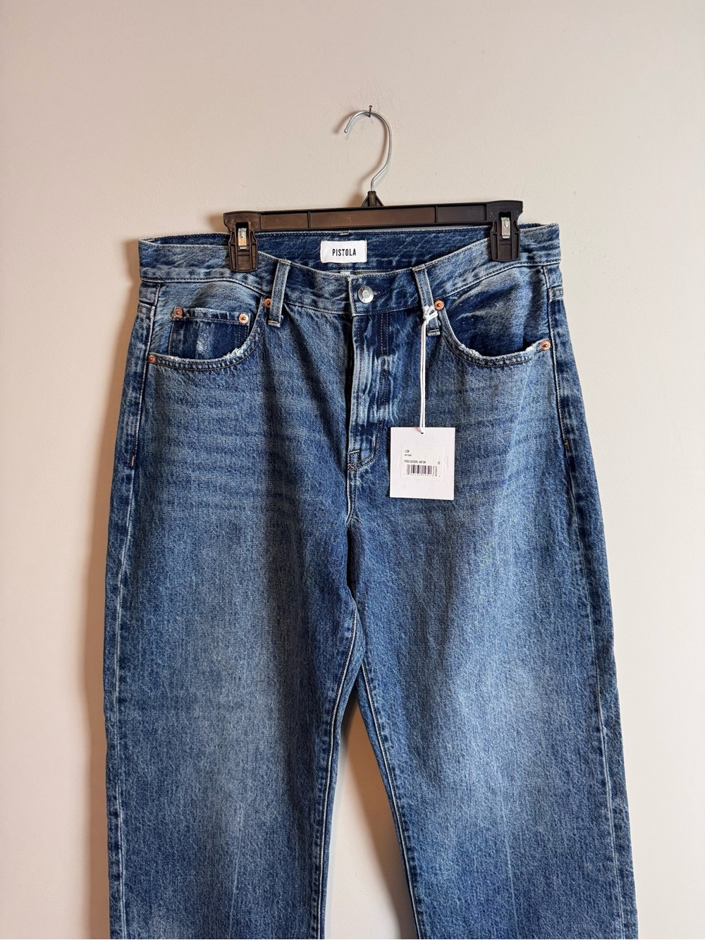 NWT Pistola Lexi Mid Rise Bowed Straight In Artisan Jeans 30 - Picture 6 of 11
